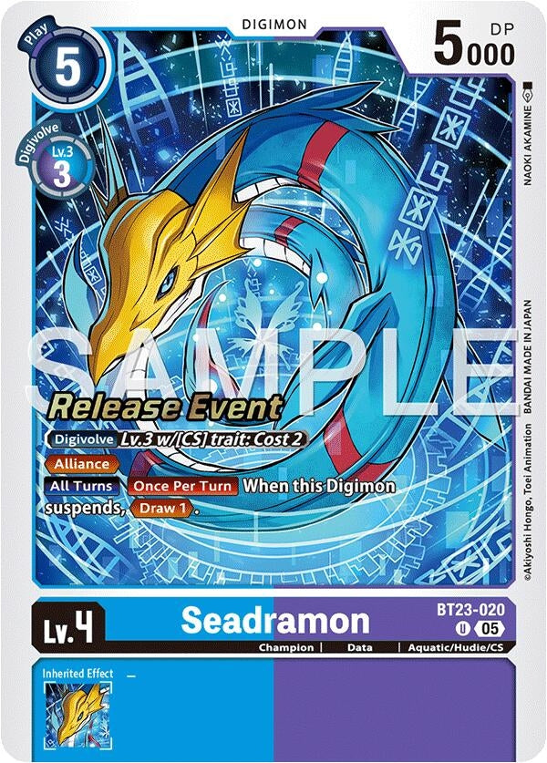 Image for Seadramon (BT23-020 U) [Hackers' Slumber Release Event Cards] - Digimon Card Game