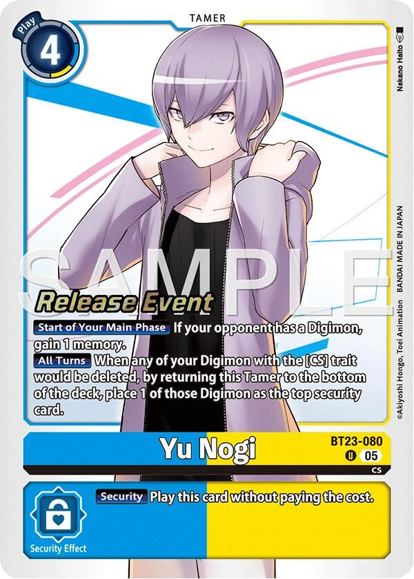 Image for Yu Nogi (BT23-080 U) [Hackers' Slumber Release Event Cards] - Digimon Card Game