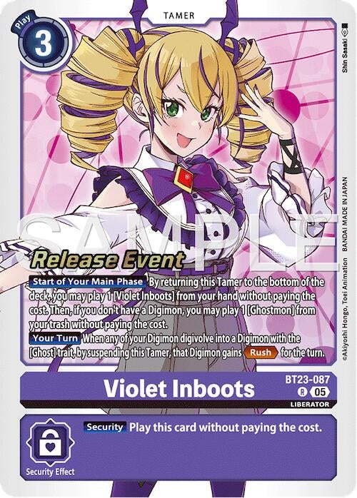 Image for Violet Inboots (BT23-087 R) [Hackers' Slumber Release Event Cards] - Digimon Card Game