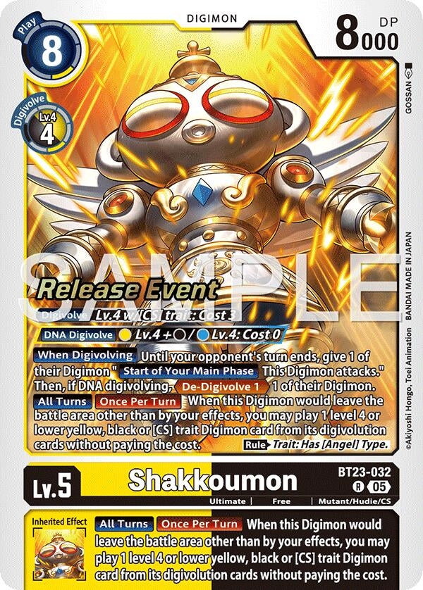 Image for Shakkoumon (BT23-032 R) [Hackers' Slumber Release Event Cards] - Digimon Card Game