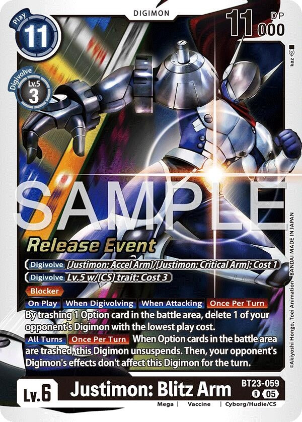 Image for Justimon: Blitz Arm (BT23-059 R) [Hackers' Slumber Release Event Cards] - Digimon Card Game