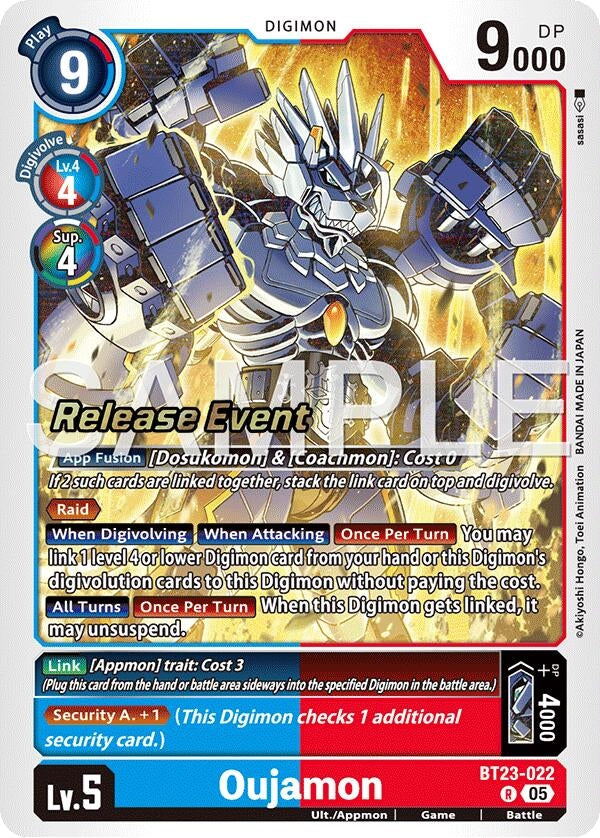 Image for Oujamon (BT23-022 R) [Hackers' Slumber Release Event Cards] - Digimon Card Game