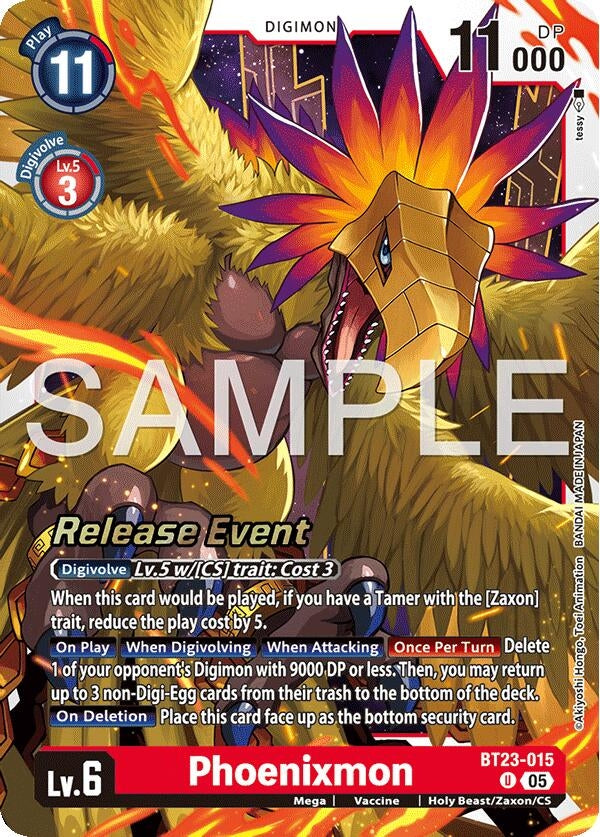 Image for Phoenixmon (BT23-015 U) [Hackers' Slumber Release Event Cards] - Digimon Card Game