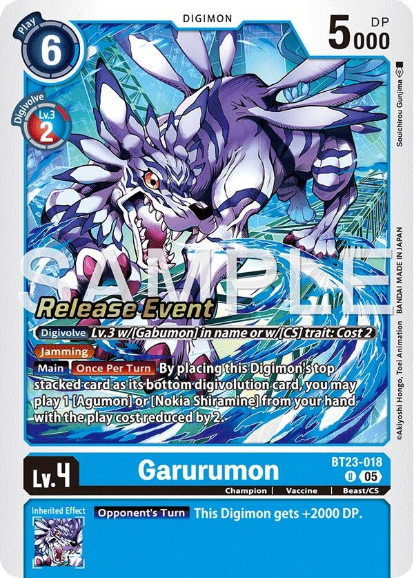 Image for Garurumon (BT23-018 U) [Hackers' Slumber Release Event Cards] - Digimon Card Game