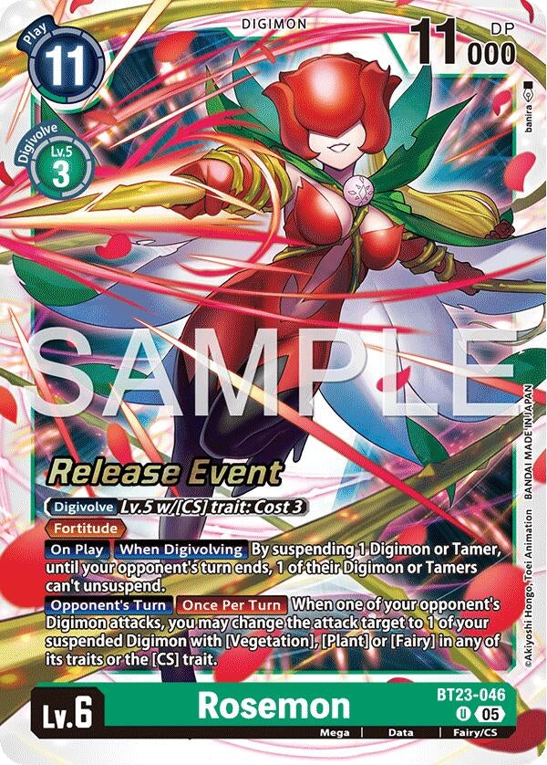 Image for Rosemon (BT23-046 U) [Hackers' Slumber Release Event Cards] - Digimon Card Game