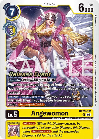 Image for Angewomon (BT23-031 U) [Hackers' Slumber Release Event Cards] - Digimon Card Game