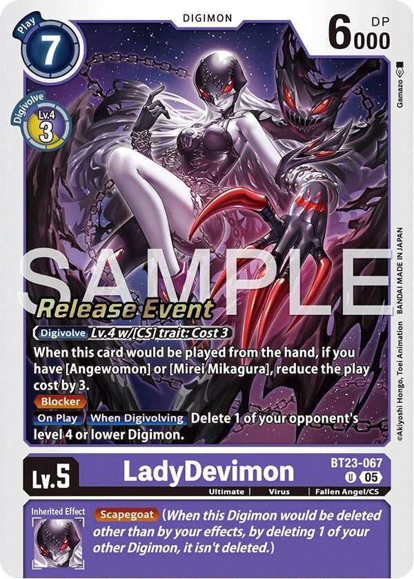 Image for LadyDevimon (BT23-067 U) [Hackers' Slumber Release Event Cards] - Digimon Card Game