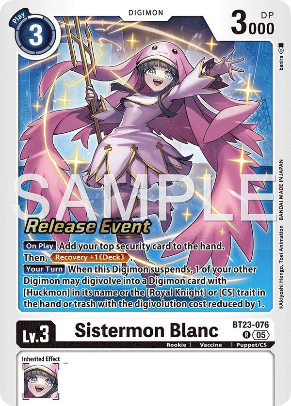 Image for Sistermon Blanc (BT23-076 R) [Hackers' Slumber Release Event Cards] - Digimon Card Game