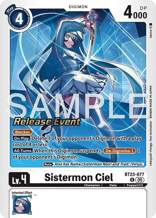 Image for Sistermon Ciel (BT23-077 R) [Hackers' Slumber Release Event Cards] - Digimon Card Game