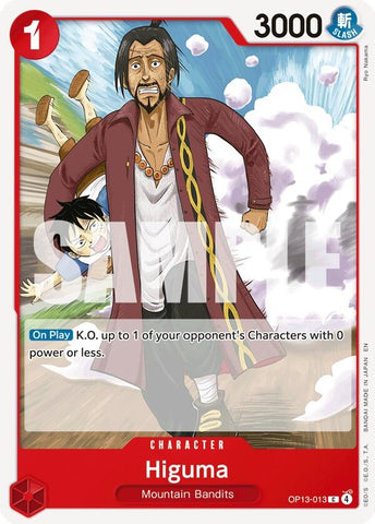 Image for Higuma (OP13-013) [Carrying On His Will] - One Piece Card Game