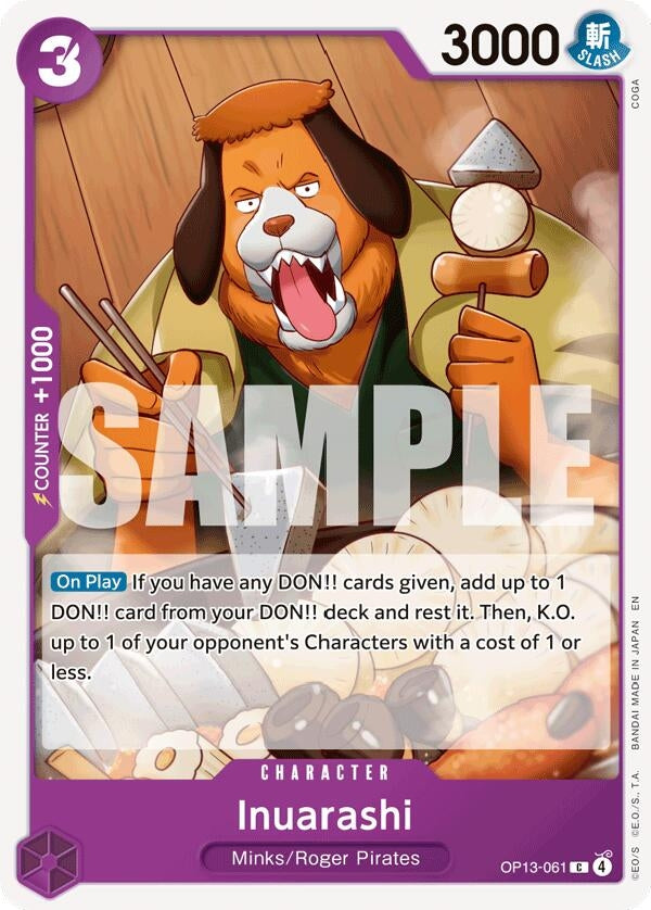 Image for Inuarashi (OP13-061) [Carrying On His Will] - One Piece Card Game