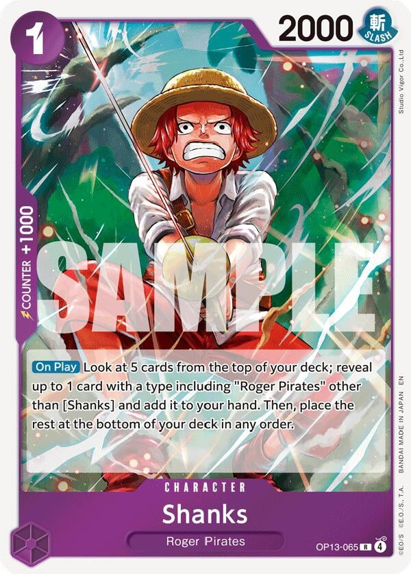 Image for Shanks (065) (OP13-065) [Carrying On His Will] - One Piece Card Game