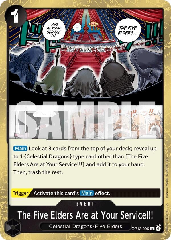 Image for The Five Elders Are at Your Service!!! (OP13-096) [Carrying On His Will] - One Piece Card Game