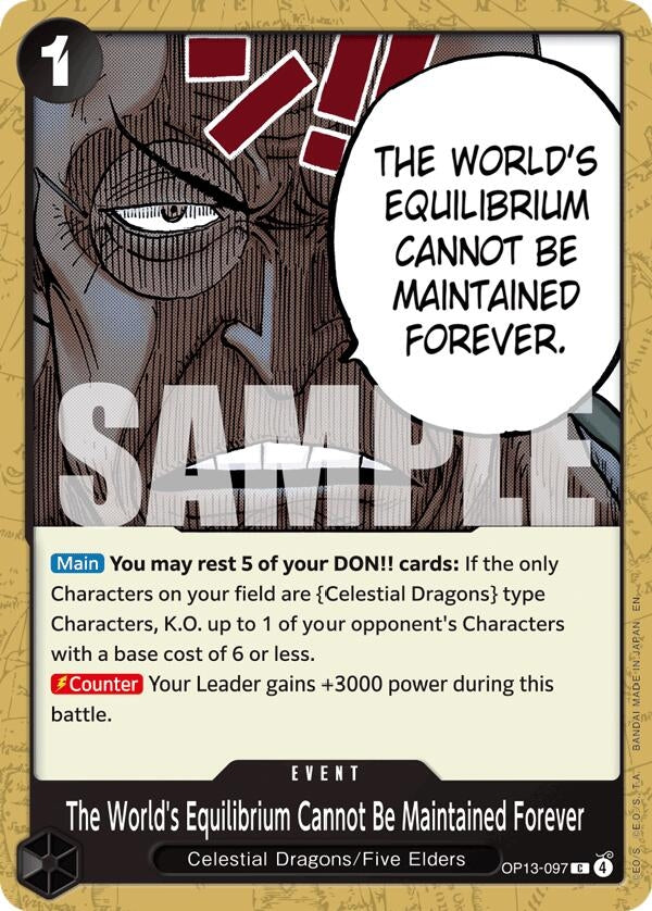 Image for The World's Equilibrium Cannot Be Maintained Forever (OP13-097) [Carrying On His Will] - One Piece Card Game
