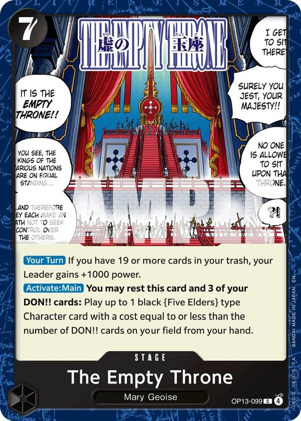 Image for The Empty Throne (OP13-099) [Carrying On His Will] - One Piece Card Game