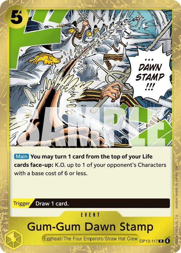 Image for Gum-Gum Dawn Stamp (OP13-117) [Carrying On His Will] - One Piece Card Game