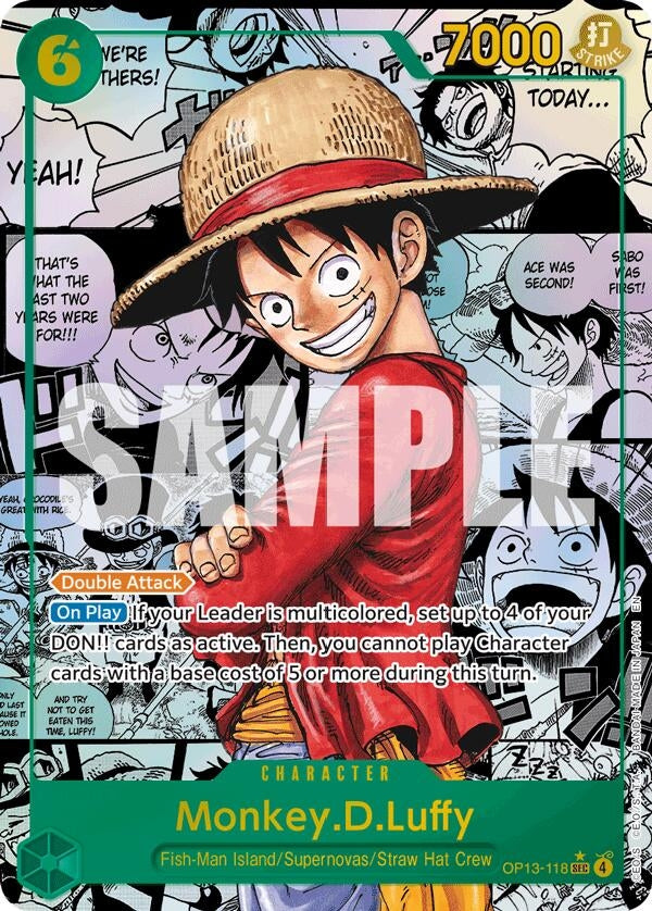 Image for Monkey.D.Luffy (118) (Super Alternate Art) (OP13-118) [Carrying On His Will] - One Piece Card Game