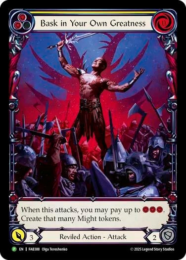 Image for Bask in Your Own Greatness (Yellow) - FAB388 (FAB388) [Flesh and Blood: Promo Cards] - Flesh and Blood TCG