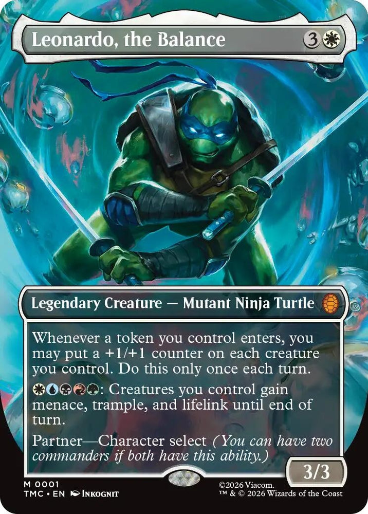 Image for Leonardo, the Balance (Borderless) (1) [Commander: Teenage Mutant Ninja Turtles] - Magic: The Gathering