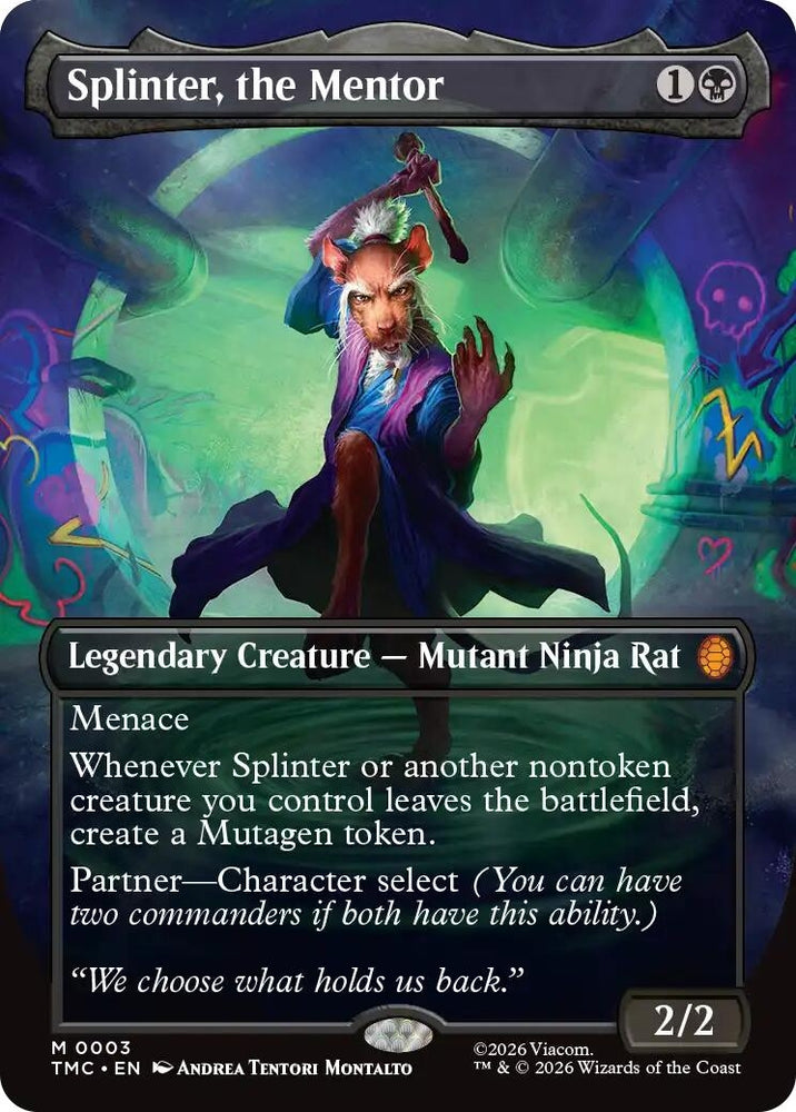 Image for Splinter, the Mentor (Borderless) (3) [Commander: Teenage Mutant Ninja Turtles] - Magic: The Gathering
