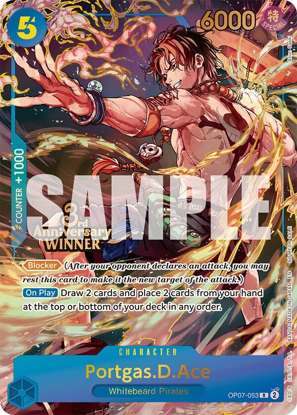 Image for Portgas.D.Ace - OP07-053 (3rd Anniversary Winner) (OP07-053) [One Piece Promotion Cards] - One Piece Card Game