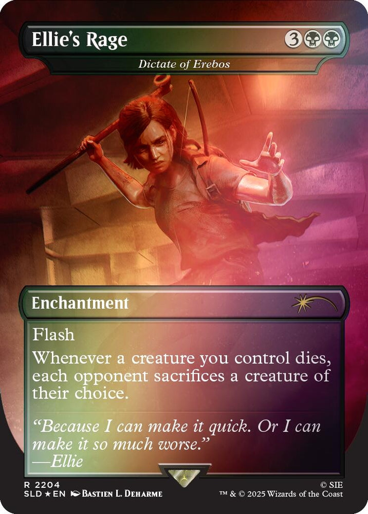 Image for Ellie's Rage - Dictate of Erebos (Rainbow Foil) (2204) [Secret Lair Drop Series] - Magic: The Gathering