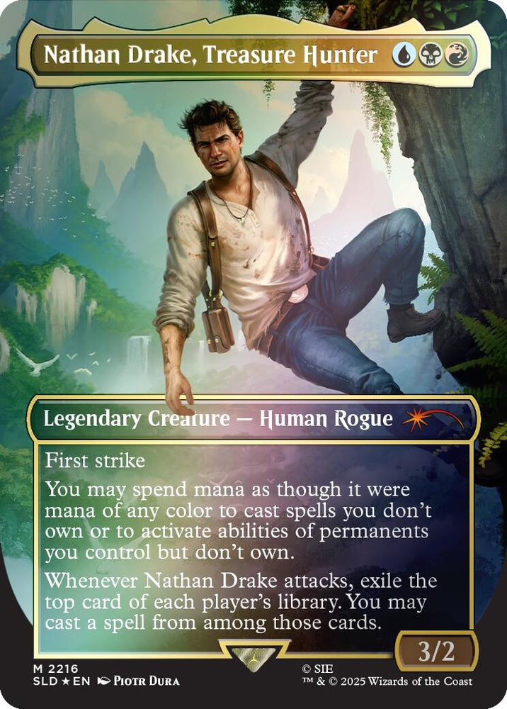 Image for Nathan Drake, Treasure Hunter (Rainbow Foil) (2216) [Secret Lair Drop Series] - Magic: The Gathering