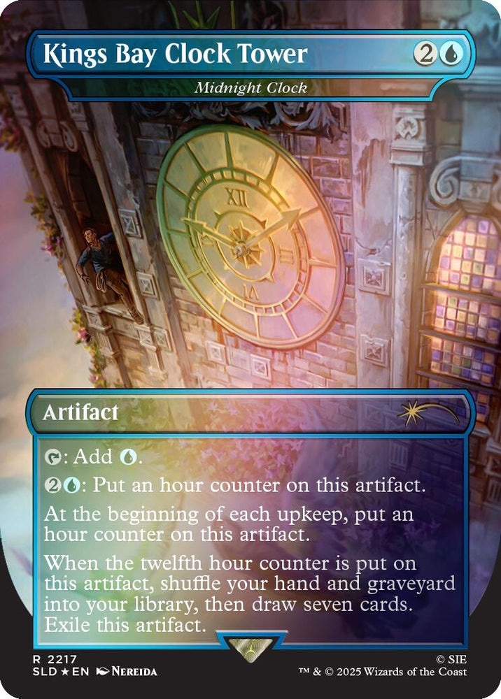 Image for Kings Bay Clock Tower - Midnight Clock (Rainbow Foil) (2217) [Secret Lair Drop Series] - Magic: The Gathering