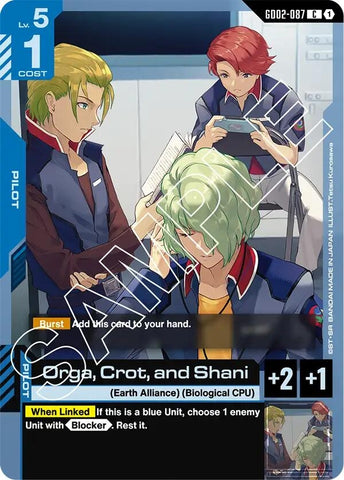 Image for Orga, Crot, and Shani (GD02-087) [Dual Impact] - Gundam Card Game
