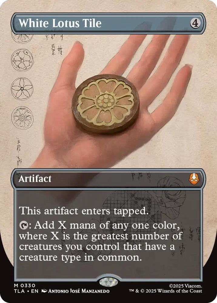 Image for White Lotus Tile (Borderless) (330) [Avatar: The Last Airbender] - Magic: The Gathering