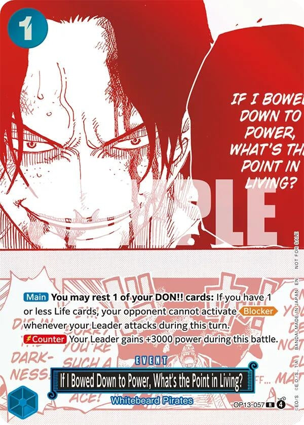 Image for If I Bowed Down to Power, What's the Point in Living? (3rd Anniversary Treasure Campaign Pack) (OP13-057) [One Piece Promotion Cards] - One Piece Card Game