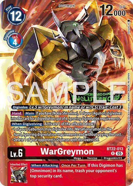 Image for WarGreymon (Evolution Cup 2025 Vol. 3 Top 4) (BT22-013 R) [Cyber Eden] - Digimon Card Game