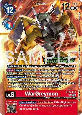 Image for WarGreymon (Evolution Cup 2025 Vol. 3 Top 4) (BT22-013 R) [Cyber Eden] - Digimon Card Game