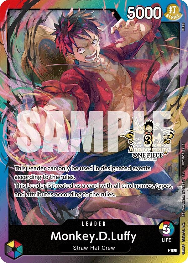 Image for Monkey.D.Luffy (3rd Anniversary Tournament 3 Brothers Pack) [Carrying On His Will: 3rd Anniversary Tournament Cards] - One Piece Card Game