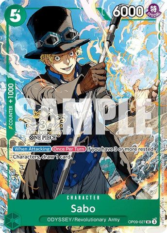 Image for Sabo - OP09-027 (3rd Anniversary Tournament 3 Brothers Pack (OP09-027) [Carrying On His Will: 3rd Anniversary Tournament Cards] - One Piece Card Game