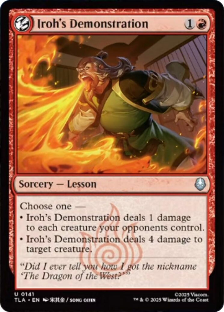 Image for Iroh's Demonstration (141) [Avatar: The Last Airbender] - Magic: The Gathering