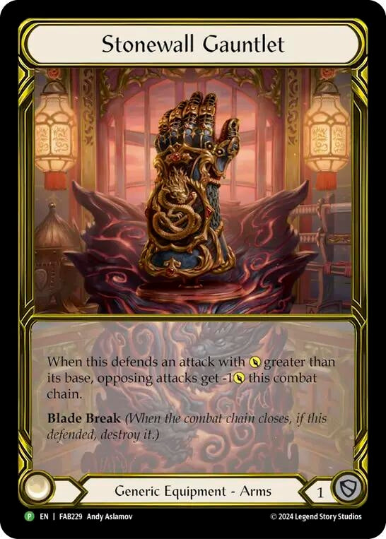 Image for Stonewall Gauntlet (Golden) - FAB229 (FAB229) [Flesh and Blood: Promo Cards] - Flesh and Blood TCG