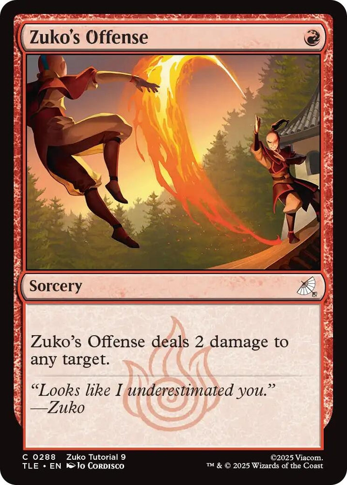 Image for Zuko's Offense (0288) (288) [Avatar: The Last Airbender: Eternal-Legal] - Magic: The Gathering