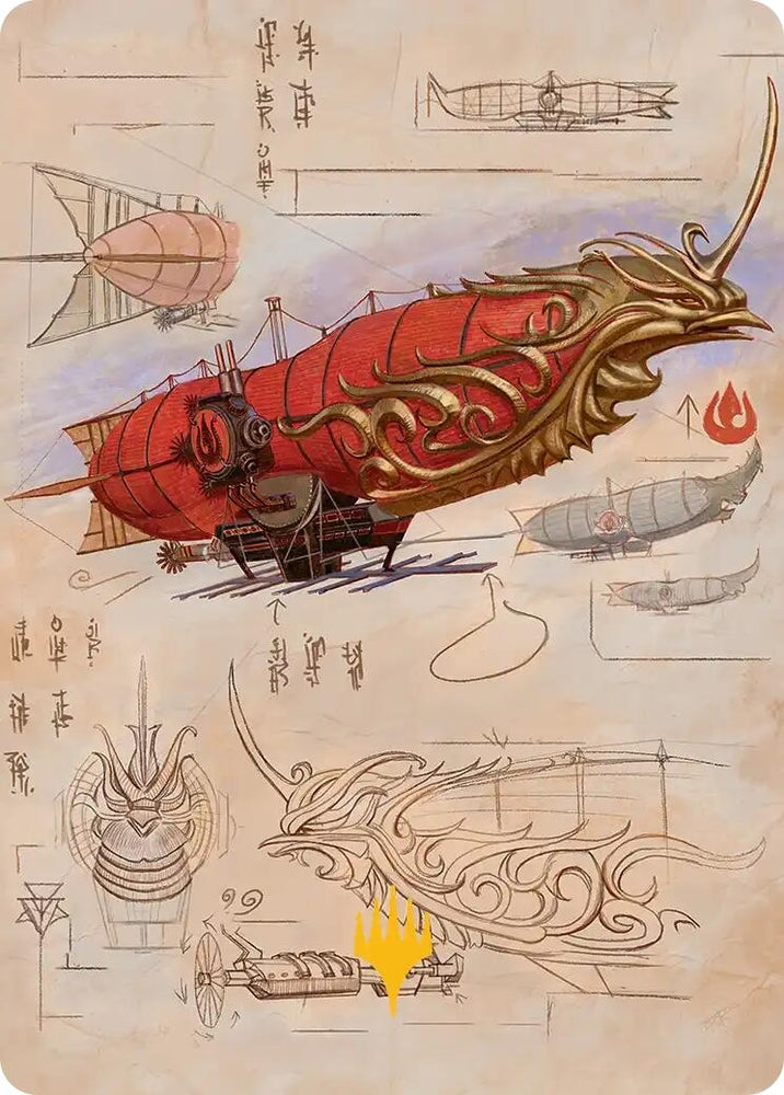 Image for Phoenix Fleet Airship Art Card (Gold-Stamped Planeswalker Symbol) (35) [Avatar: The Last Airbender] - Magic: The Gathering