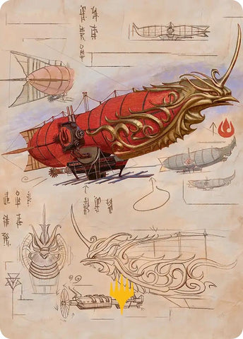 Image for Phoenix Fleet Airship Art Card (Gold-Stamped Planeswalker Symbol) (35) [Avatar: The Last Airbender] - Magic: The Gathering