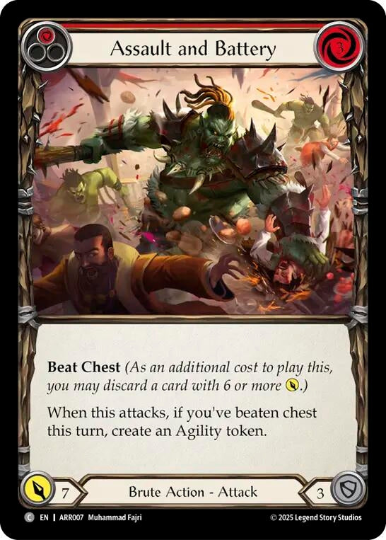 Image for Assault and Battery (Red) (ARR007) [Armory Deck: Rhinar] - Flesh and Blood TCG