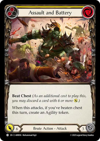 Image for Assault and Battery (Yellow) (ARR016) [Armory Deck: Rhinar] - Flesh and Blood TCG
