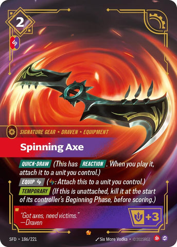 Image for Spinning Axe (186/221) [Spiritforged] - Riftbound: League of Legends Trading Card Game