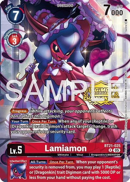 Lamiamon (Championship 25-26 Tamers Pack) (BT21-025 R) [World Convergence]