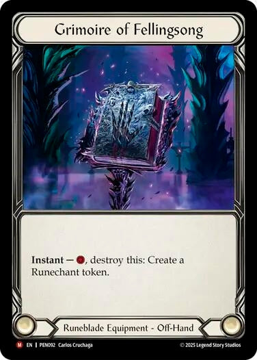 Image for Grimoire of Fellingsong (PEN092) [Compendium of Rathe] - Flesh and Blood TCG
