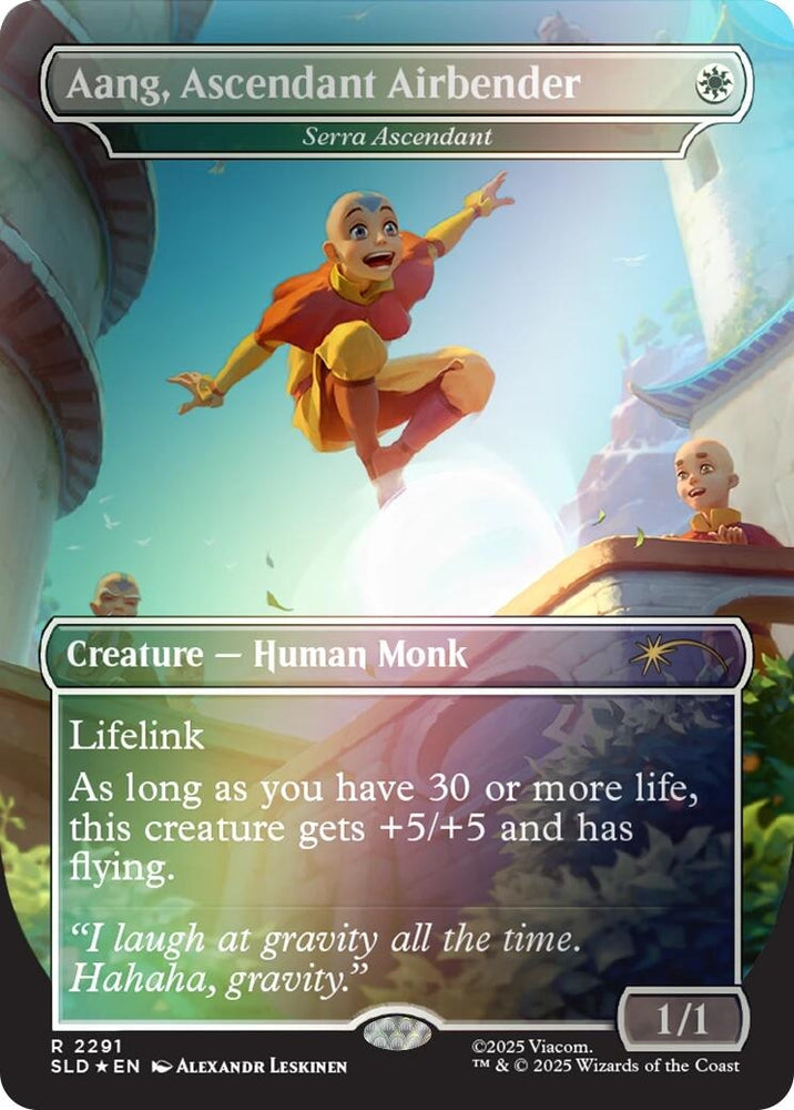 Image for Aang, Ascendant Airbender - Serra Ascendant (Rainbow Foil) (2291) [Secret Lair Drop Series] - Magic: The Gathering