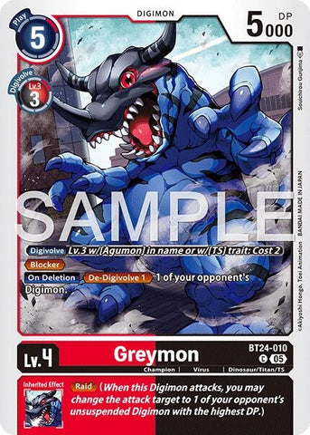 Greymon (BT24-010 C) [Time Stranger]