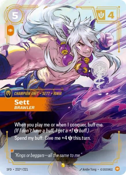 Image for Sett - Brawler (Signature) (232*/221) [Spiritforged] - Riftbound: League of Legends Trading Card Game