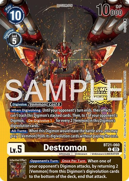 Image for Destromon (Championship 25-26 Season 2 Tamers Pack) (BT21-060 U) [World Convergence] - Digimon Card Game