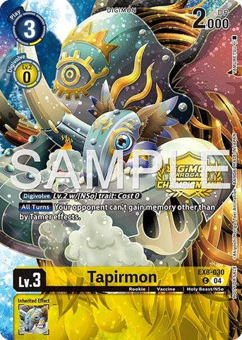 Image for Tapirmon (Championship 25-26 Season 2 Tamers Pack) (EX8-030 C) [Chain of Liberation] - Digimon Card Game
